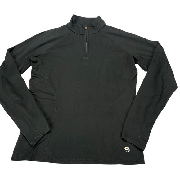 Mountain Hardwear Shirt M Black 1/4 Zip Pullover Long Sleeve Top Womens - Picture 8 of 12